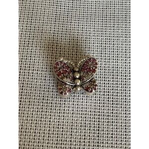 Pandora Silver and Pink Butterfly Charm